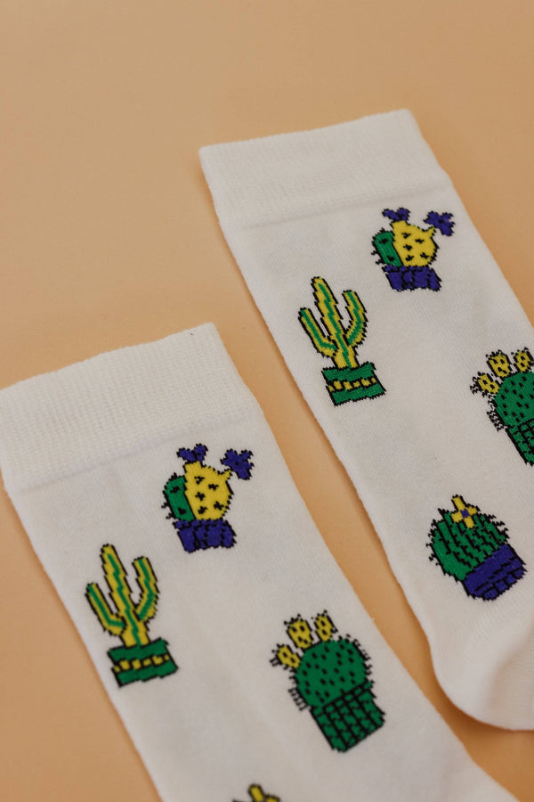 Socks Cactus White White