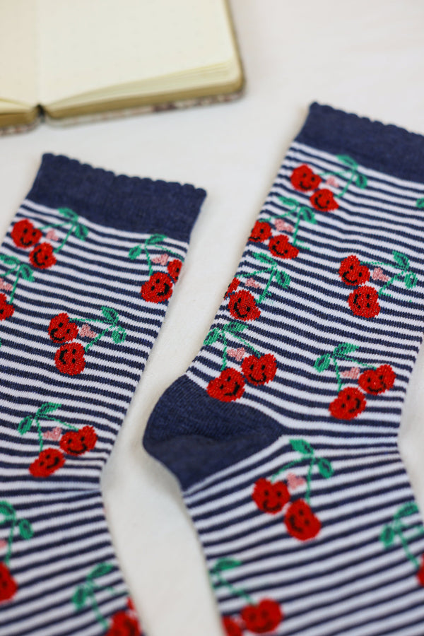 Socks Happy Cherries Blue