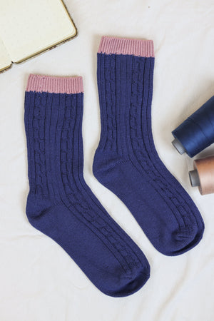 Socks Knit Nook Blue Blue