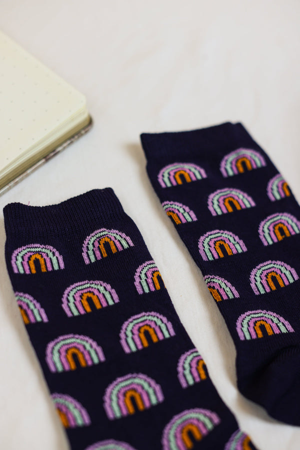 Socks Mini Rainbows Blue
