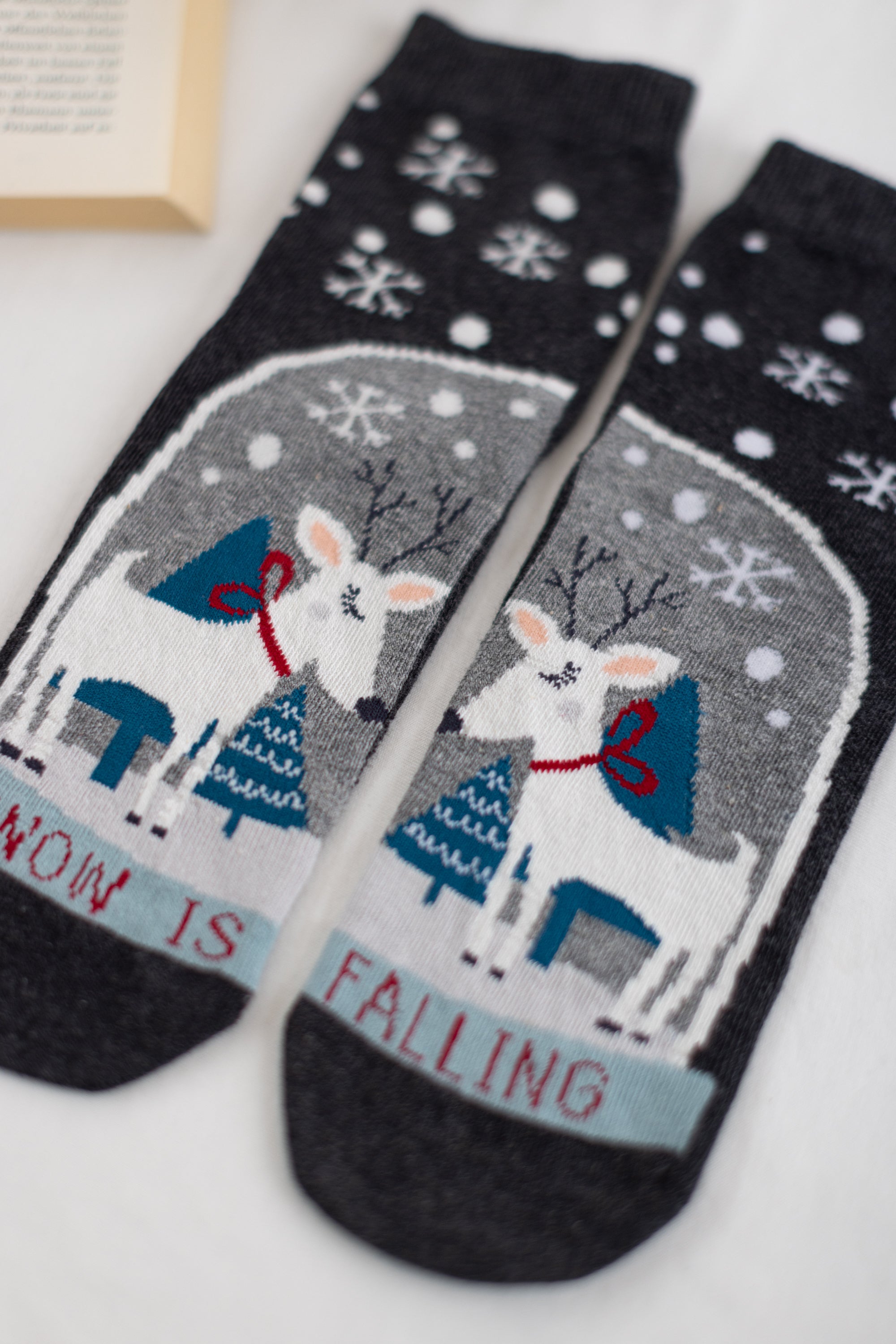 Socks Snow Deers Blue