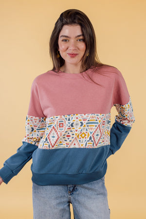 Sweater Mia Pink Geo