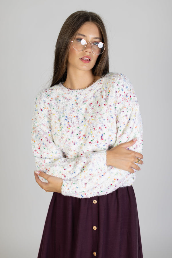 Sweater PixelDot White One Size (S-M) / Multi