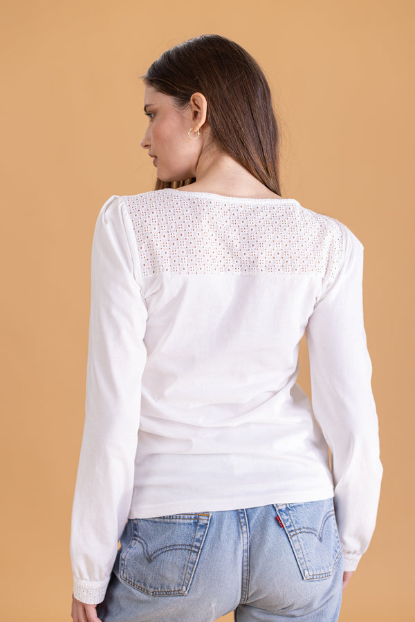 Top Nell White Lace