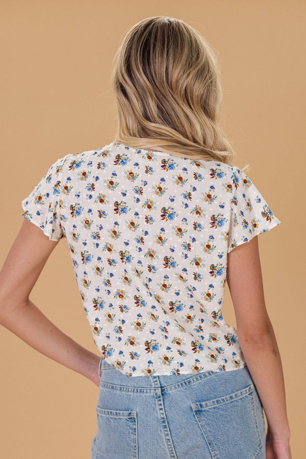 Top Plumeria Cream Floral