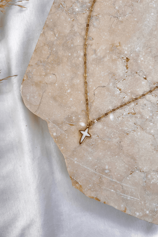 Necklace Ivory Cross Gold