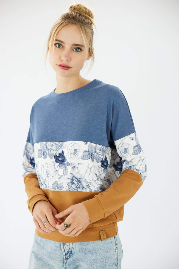 Sweater Mia Blue Shrub Rose